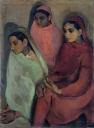 Amrita Sher-Gil: Három lány (1935, olaj, vászon – National Gallery of Modern Art, New Delhi. Forrás: Wikipédia)